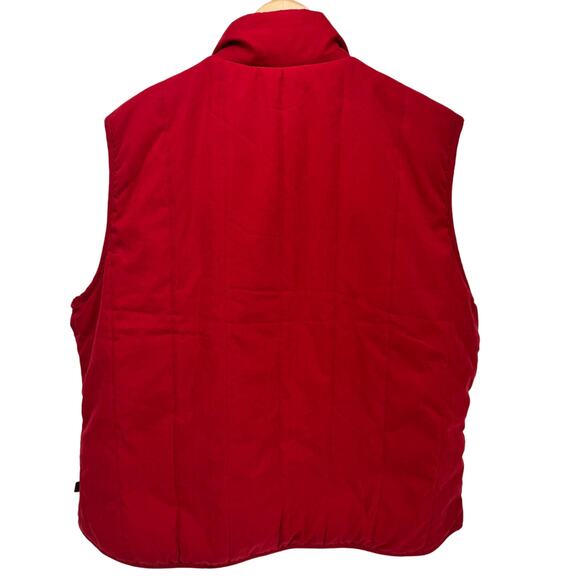 Woolrich Puffer Vest Womens Large Red Button Up Jacket + Pockets Outdoor Vintage - Picture 3 of 7